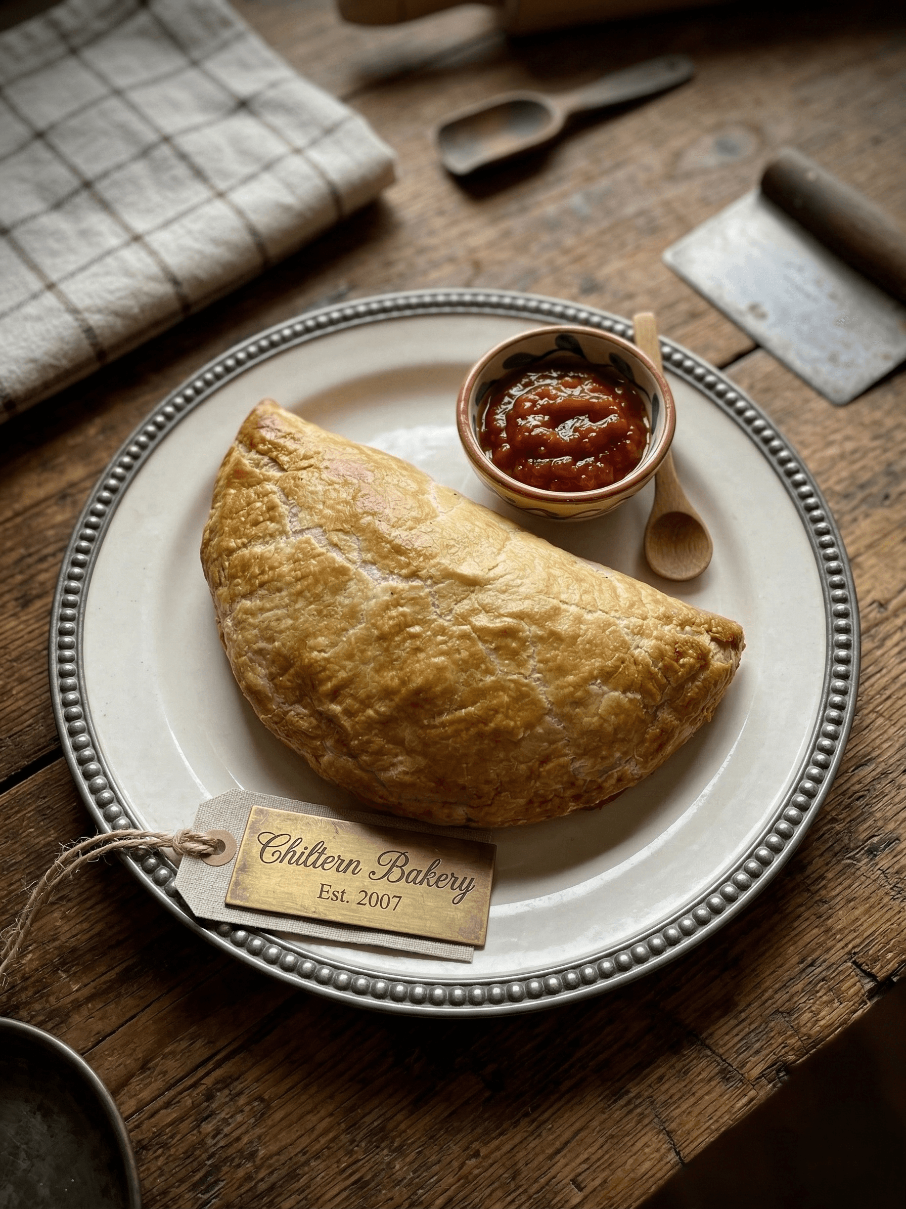 Golden half moon pastry